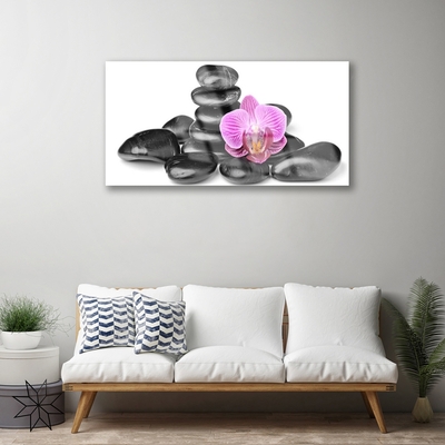 Paveikslas ant stiklo Gėlių akmenys Art