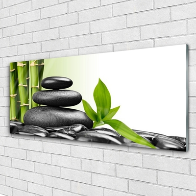 Stiklo paveikslas Bambuko akmenys Zen Art