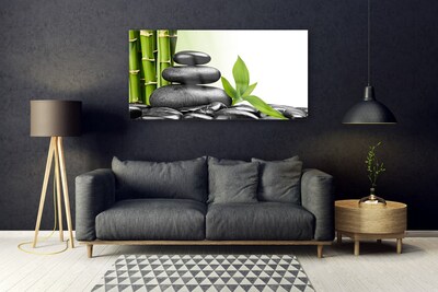 Stiklo paveikslas Bambuko akmenys Zen Art