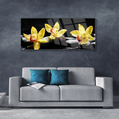 Stiklo paveikslas Gėlių orchidėjų augalas