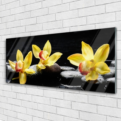 Stiklo paveikslas Gėlių orchidėjų augalas