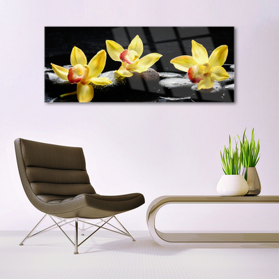 Stiklo paveikslas Gėlių orchidėjų augalas