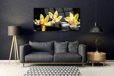 Stiklo paveikslas Gėlių orchidėjų augalas