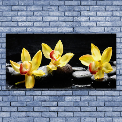 Stiklo paveikslas Gėlių orchidėjų augalas