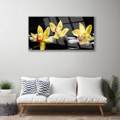 Stiklo paveikslas Gėlių orchidėjų augalas