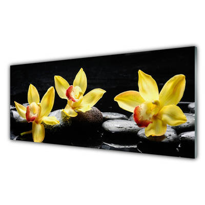 Stiklo paveikslas Gėlių orchidėjų augalas