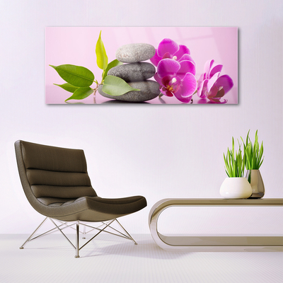 Stiklo paveikslas Orchidėjų gėlės
