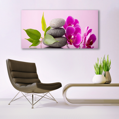 Stiklo paveikslas Orchidėjų gėlės
