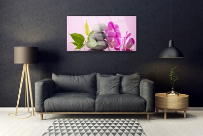 Stiklo paveikslas Orchidėjų gėlės