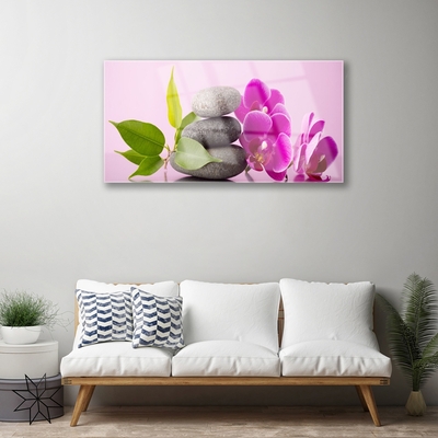 Stiklo paveikslas Orchidėjų gėlės