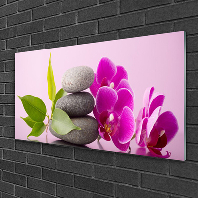 Stiklo paveikslas Orchidėjų gėlės