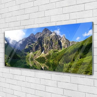 Stiklo paveikslas Tatrai Morskie Oko Las