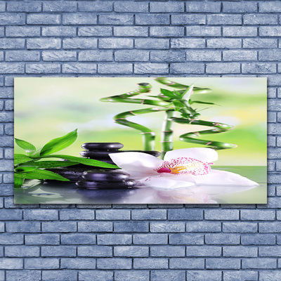 Stiklo paveikslas Orchid Bamboo Zen Spa