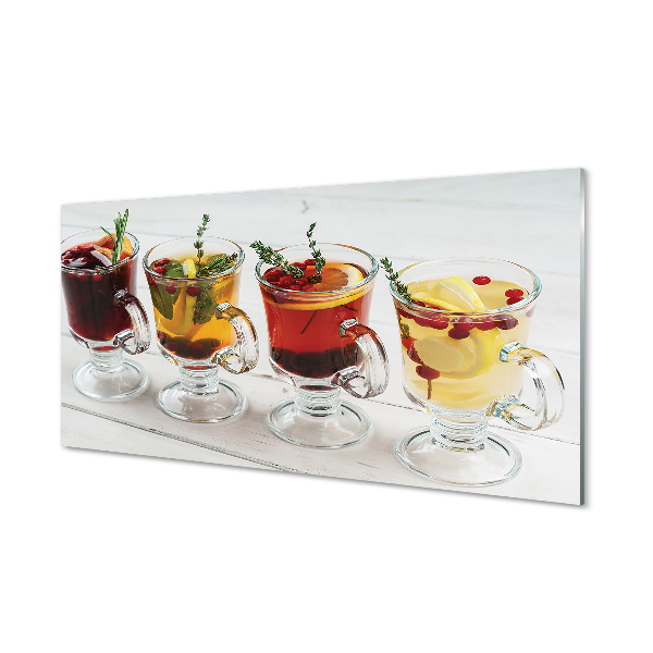 Virtuvės stiklo plokštė Žiemos arbatos žolelių vaisiai