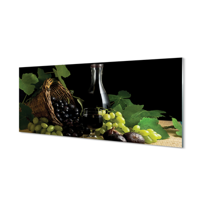 Virtuvės sienos plokštė Vyno vynuogių lapų krepšelis