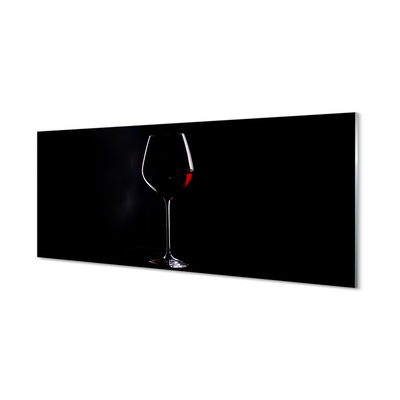Virtuvės sieninės plokštė Juodo fono taurė su vynu