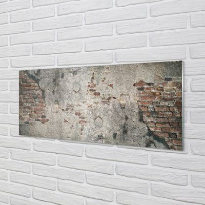 Virtuvės stiklo plokštė Akmens plytų siena