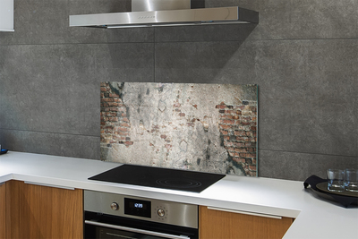 Virtuvės stiklo plokštė Akmens plytų siena