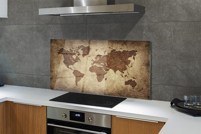 Virtuvės sienos plokštė Pilkas žemėlapis