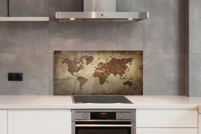 Virtuvės sienos plokštė Pilkas žemėlapis