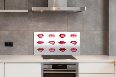 Virtuvės sienos plokštė Raudonos ir rožinės lūpos