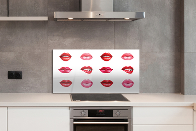 Virtuvės sienos plokštė Raudonos ir rožinės lūpos