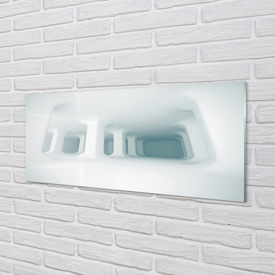 Virtuvės sieninės plokštė Balta 3D palaiko