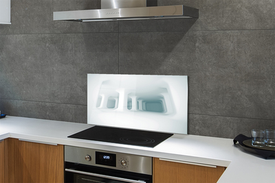 Virtuvės sieninės plokštė Balta 3D palaiko