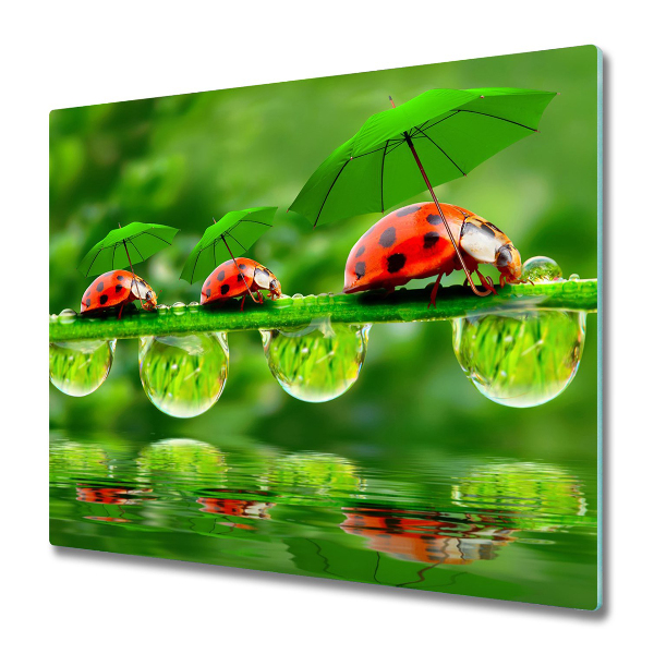 Stiklinė pjaustymo lentelė Ladybugs