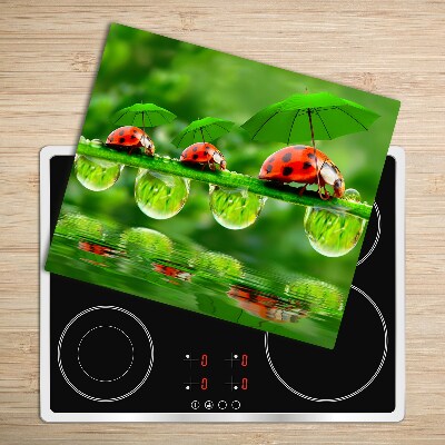 Stiklinė pjaustymo lentelė Ladybugs