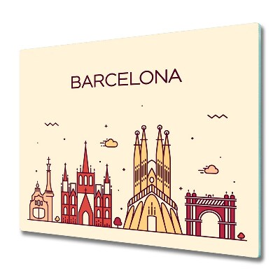 Stiklinė virtuvės lenta Užrašas „Barcelona“