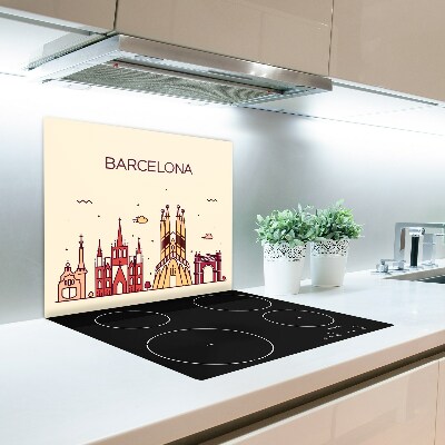 Stiklinė virtuvės lenta Užrašas „Barcelona“