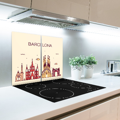 Stiklinė virtuvės lenta Užrašas „Barcelona“