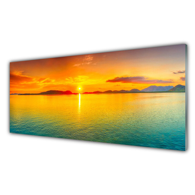 Paveikslas ant akrilinio stiklo Jūros saulės peizažas