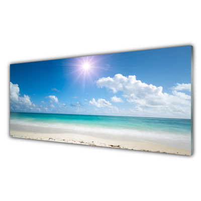 Akriliniai paveikslas Jūros paplūdimio saulės peizažas
