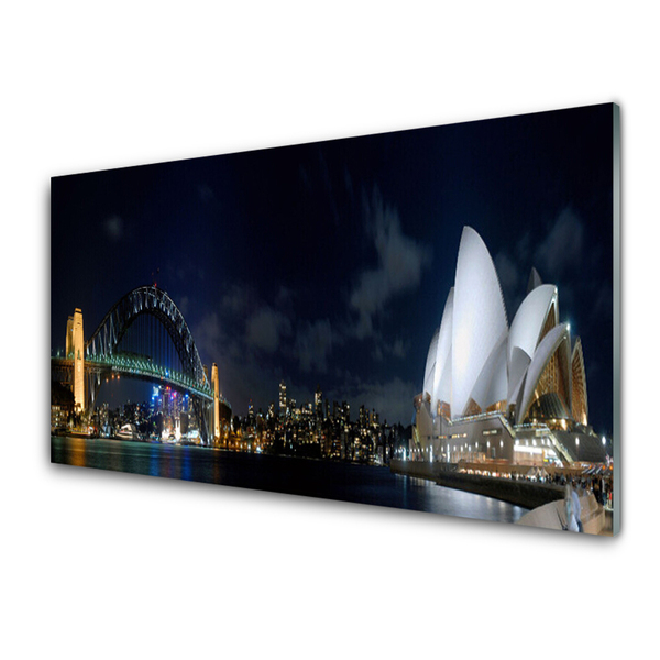 Paveikslas ant akrilinio stiklo Sidnėjaus tilto architektūra