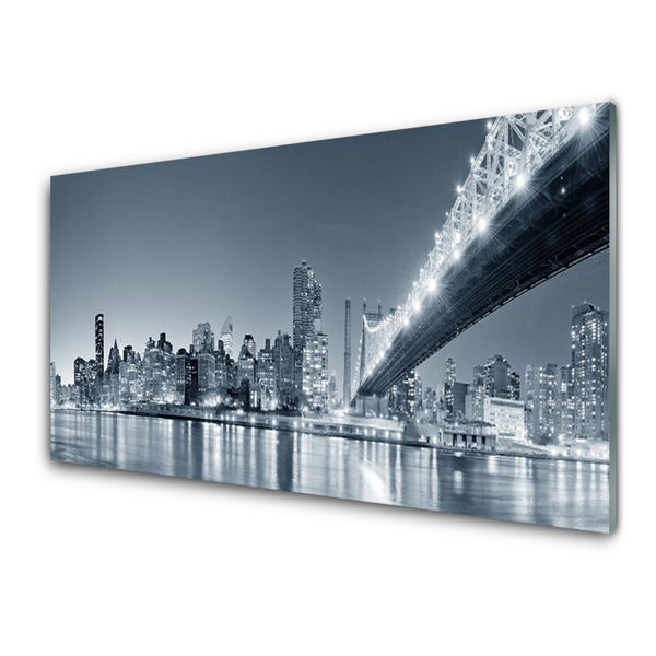 Paveikslas ant akrilinio stiklo Miesto tilto architektūra