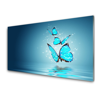 Akriliniai paveikslas Mėlyni drugeliai vandens menas