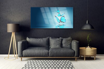 Akriliniai paveikslas Mėlyni drugeliai vandens menas