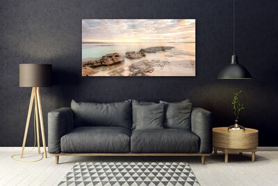 Akrilo stiklo paveikslas Jūros paplūdimio peizažas