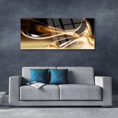 Akrilo stiklo paveikslas Auksinis abstrakčiojo meno menas