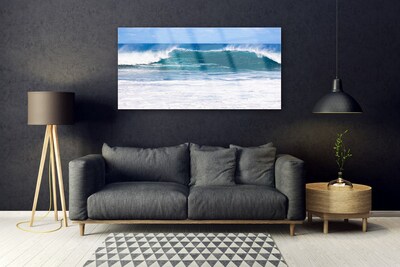 Akrilo stiklo paveikslas Jūros bangų vandens vandenynas