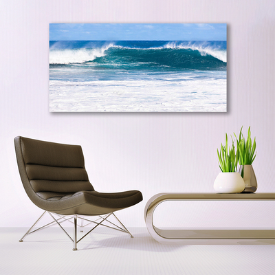 Akrilo stiklo paveikslas Jūros bangų vandens vandenynas