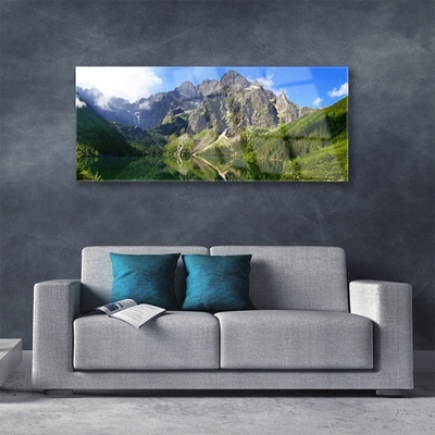 Akrilo stiklo paveikslas Tatrai Morskie Oko Las