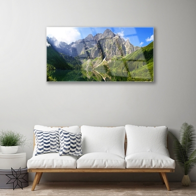 Akrilo stiklo paveikslas Tatrai Morskie Oko Las