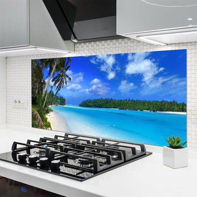Virtuvės sieninės plokštė Beach Palms Sea