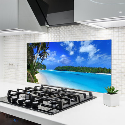 Virtuvės sieninės plokštė Beach Palms Sea