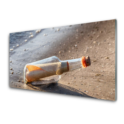 Virtuvės sieninės plokštė „Letter Bottle Beach“ menas