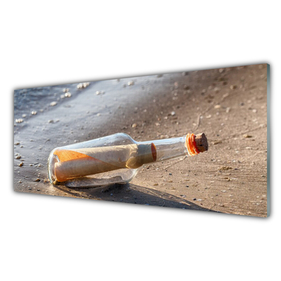 Virtuvės sieninės plokštė „Letter Bottle Beach“ menas