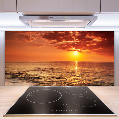 Virtuvės stiklo plokštė Jūros saulės peizažas